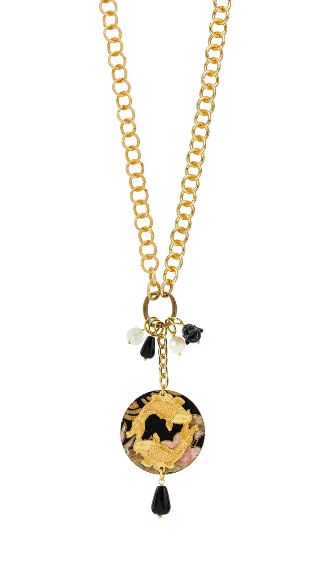 Collana Doppia Carpe Nero