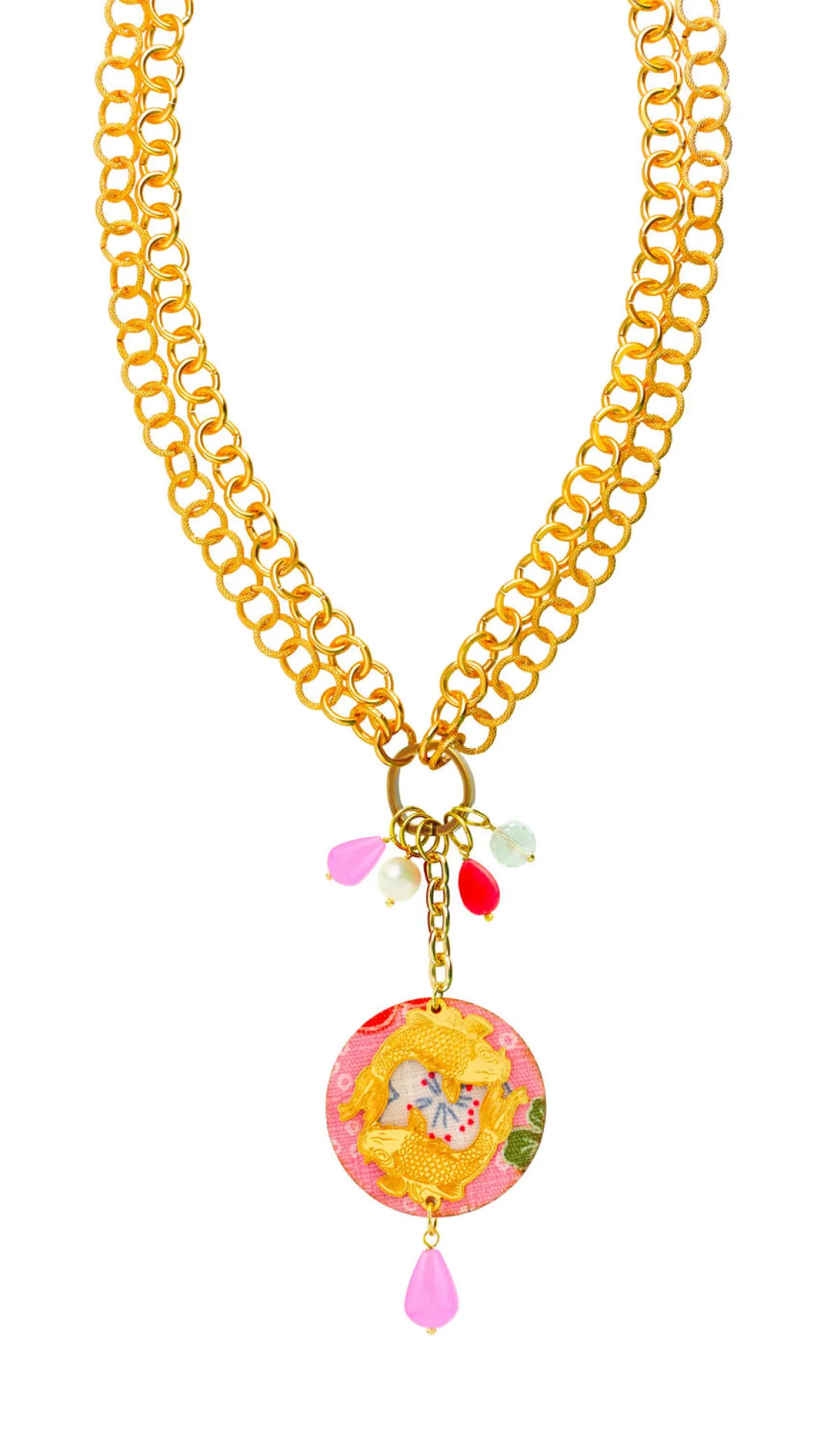 Collana Doppia Carpe Rosa Fluo