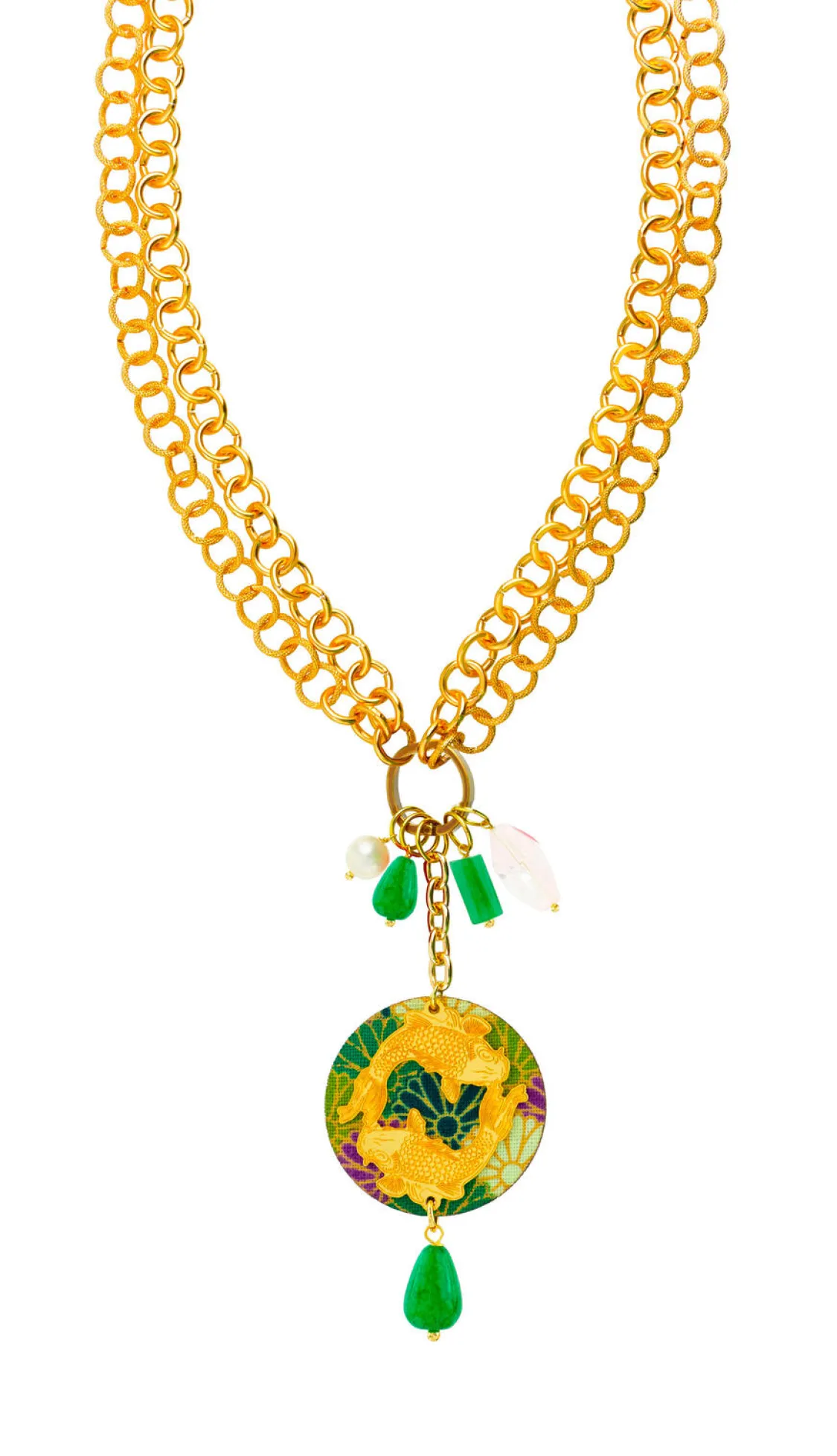 Collana Doppia Carpe Verde