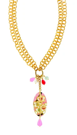 Collana Doppia Fortuna Rosa Fluo