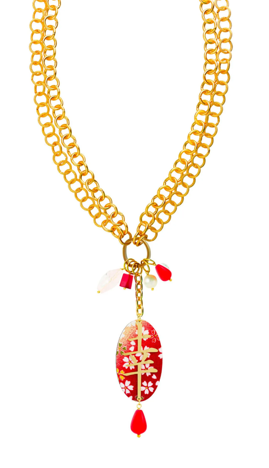 Collana Doppia Fortuna Rubino