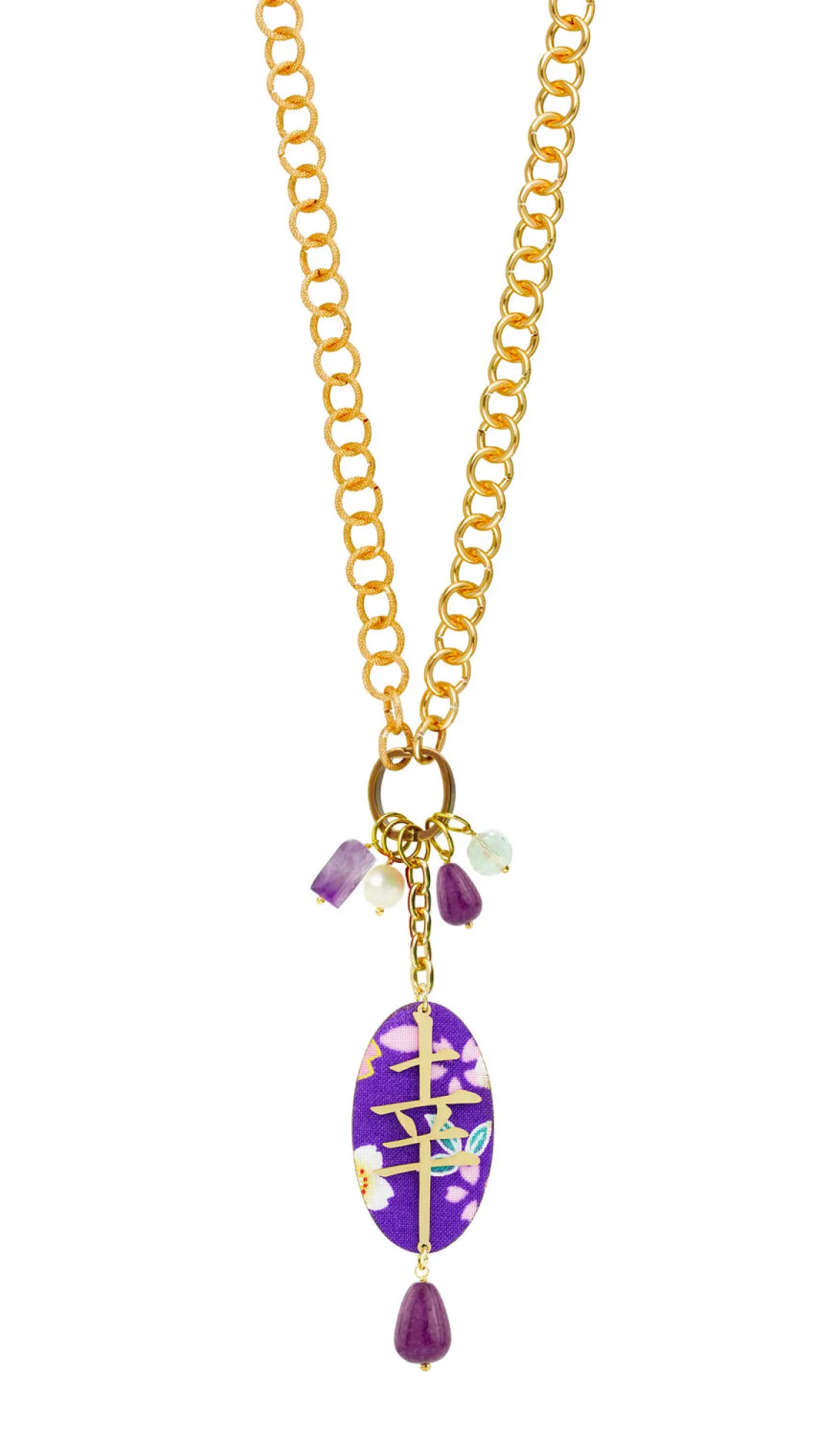 Collana Doppia Fortuna Viola