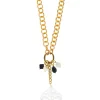 Collana Doppia Goccia Plexi Trasparente Nero