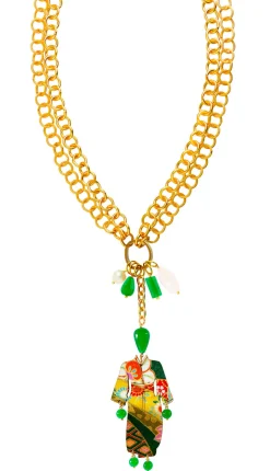 Collana Doppia Kimono Verde