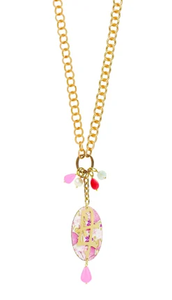 Collana Doppia Mamma Rosa Fluo