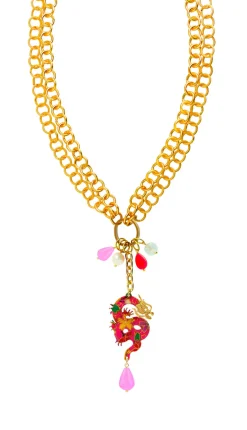 Collana Doppia Mito Rosa Fluo