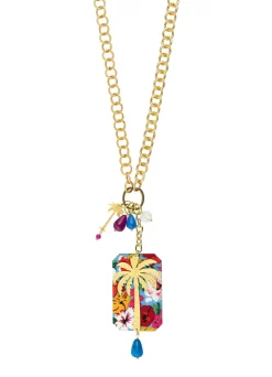 Collana Doppia Palma Fiore Blu