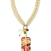 Collana Doppia Palma Fiore Rubino