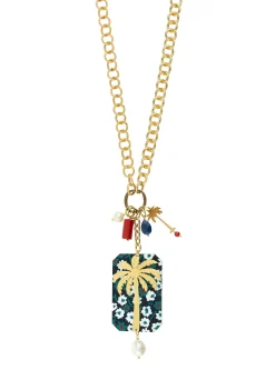 Collana Doppia Palma Fiore Perla