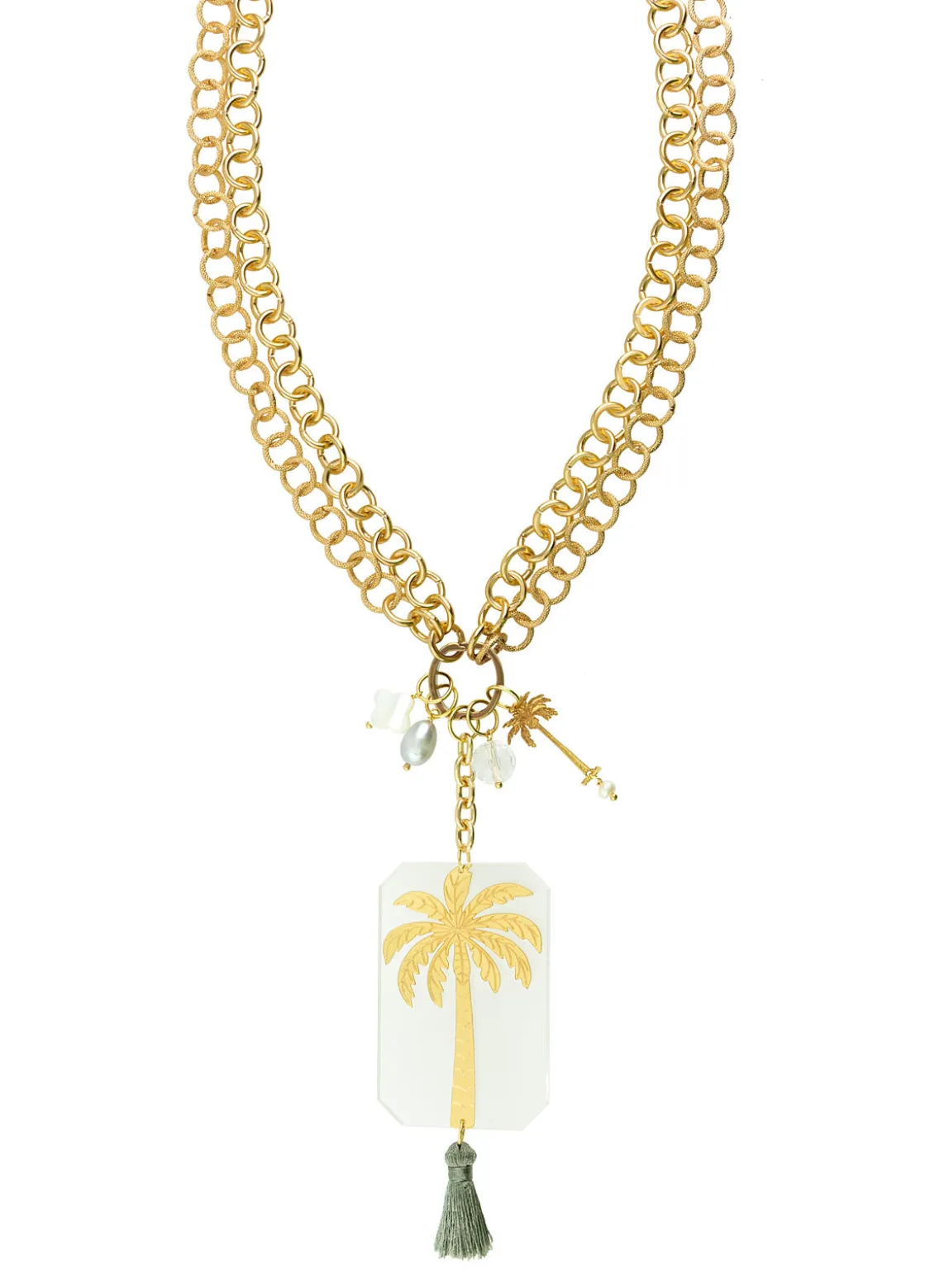 Collana Doppia Palma Plexiglass Trasparente