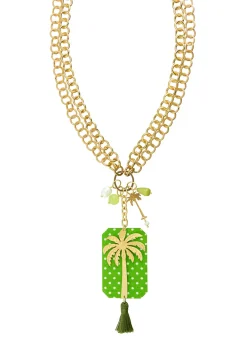 Collana Doppia Palma Pois Verde