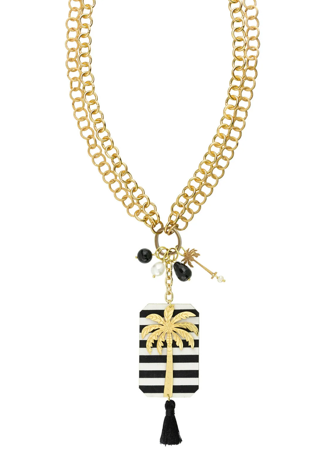 Collana Doppia Palma Riga Nero