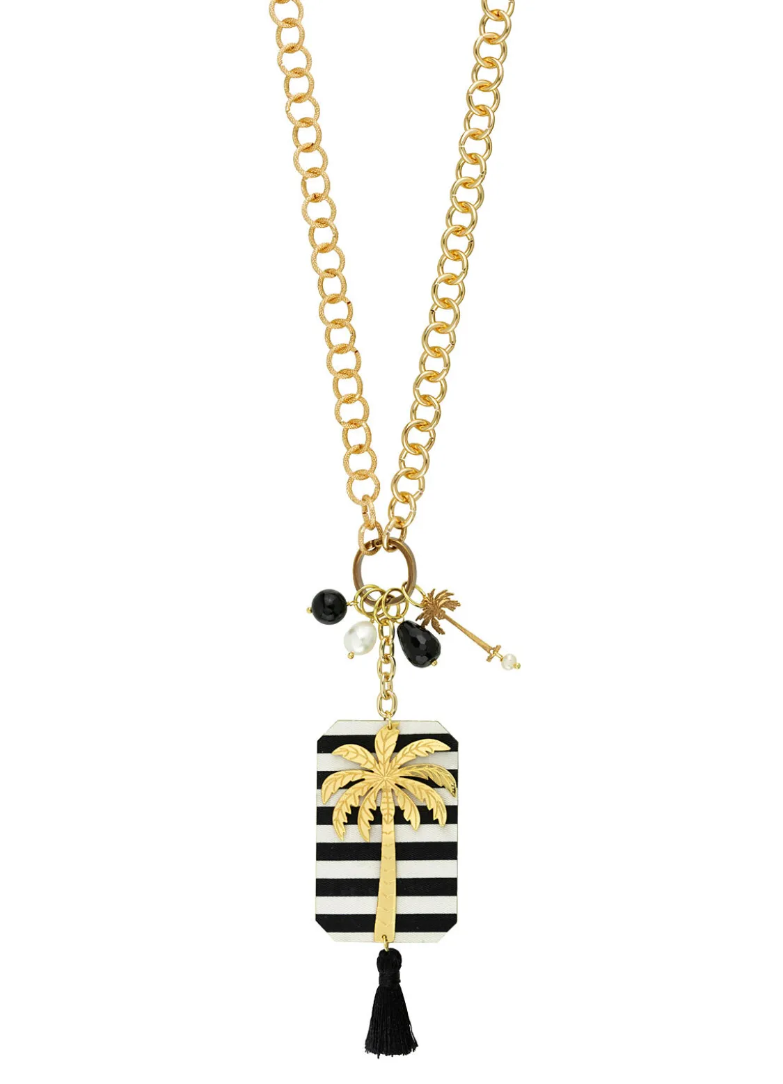 Collana Doppia Palma Riga Nero