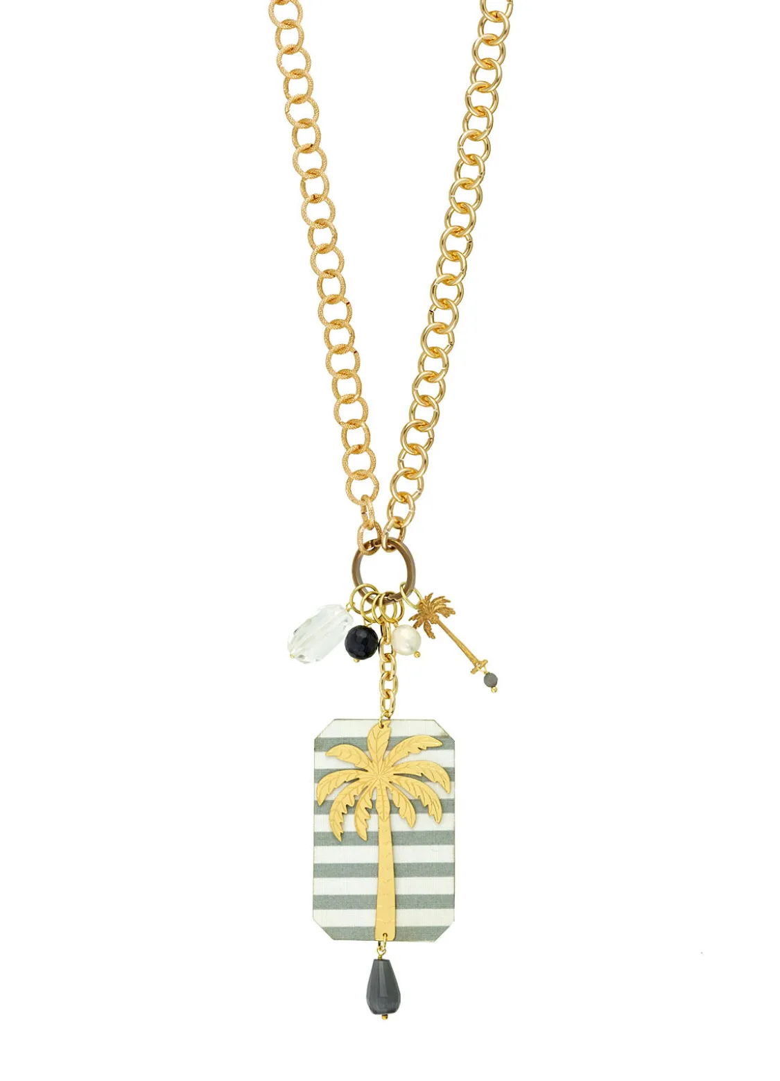 Collana Doppia Palma Riga Grigio