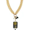 Collana Doppia Quadrifoglio Pois Nero