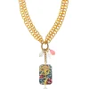 Collana Doppia Quadrifoglio Fiori Trasparente
