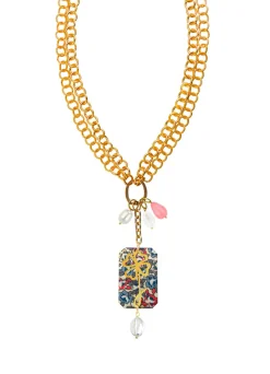 Collana Doppia Quadrifoglio Fiori Trasparente