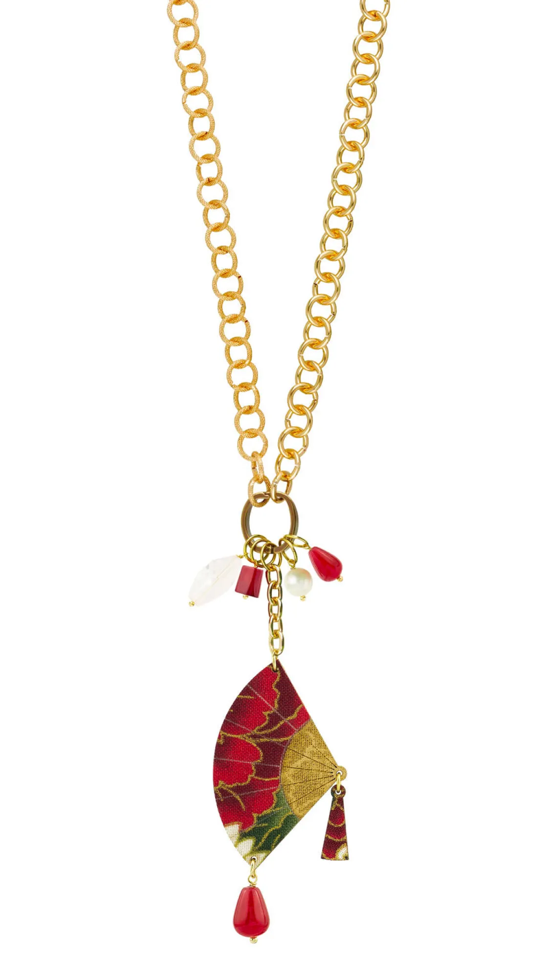 Collana Doppia Ventaglio Rubino