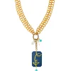 Collana Doppia Viso Jeans Azzurro