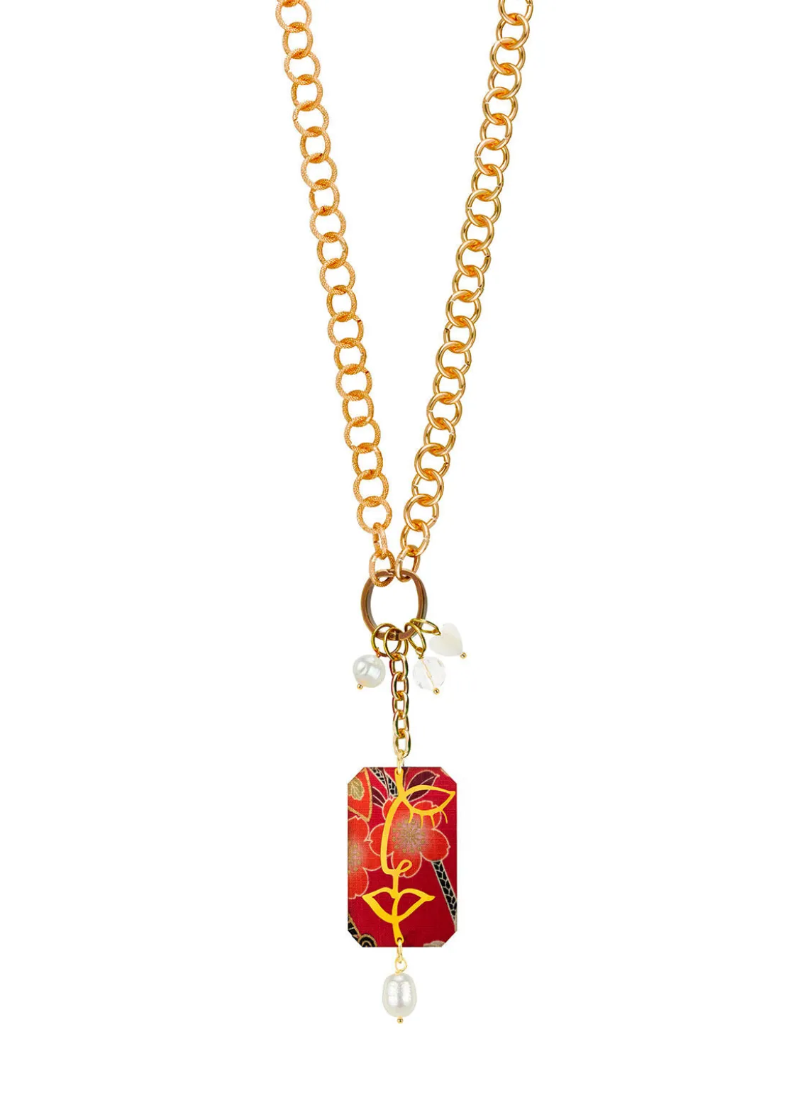 Collana Doppia Viso Perla