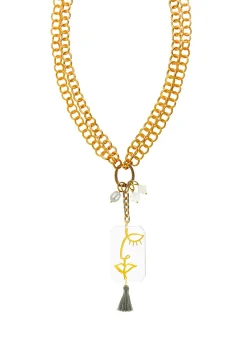 Collana Doppia Viso Plexi Trasparente