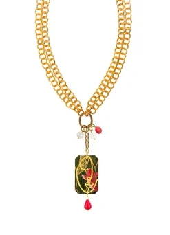Collana Doppia Viso Rubino