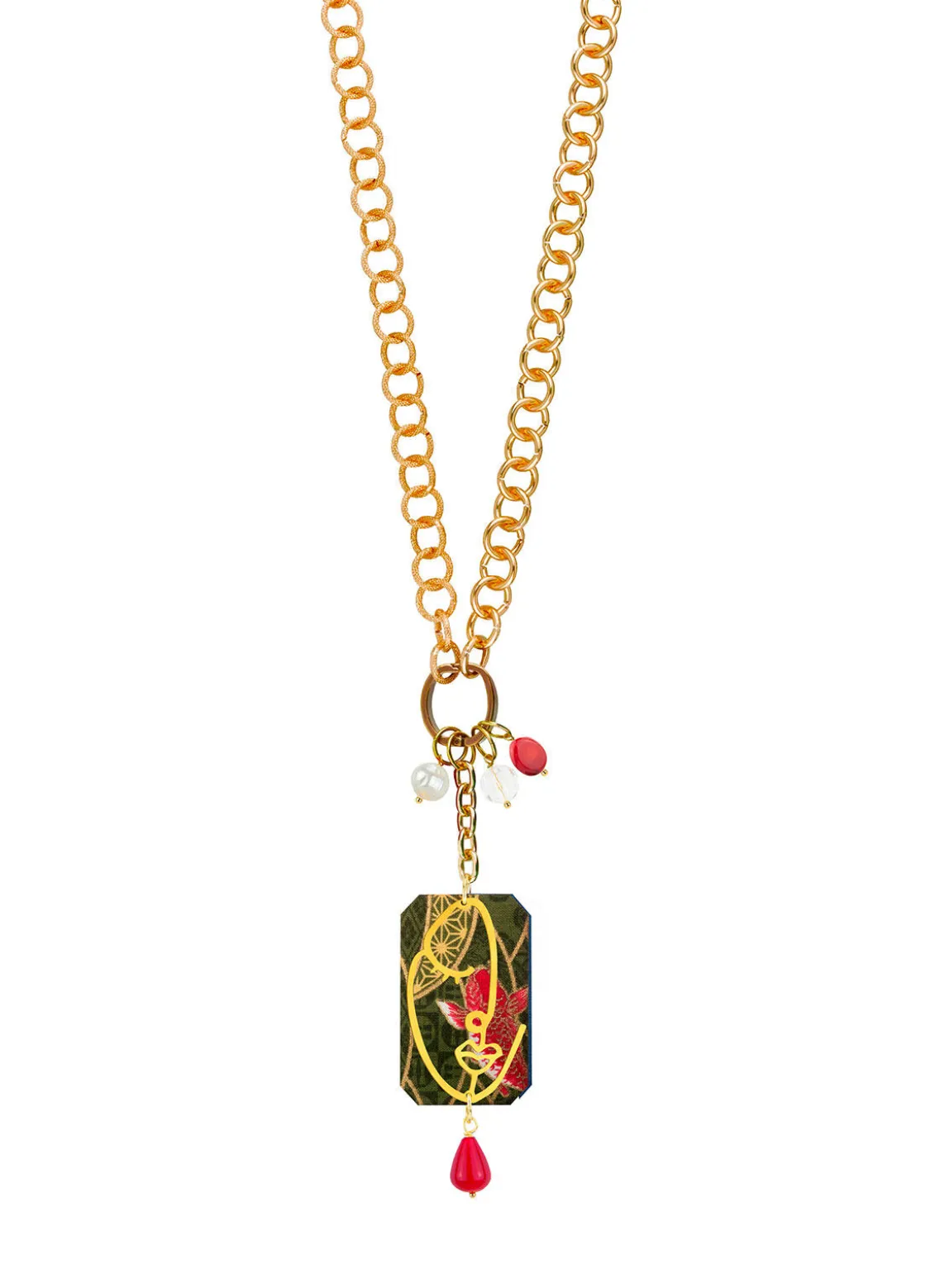 Collana Doppia Viso Rubino