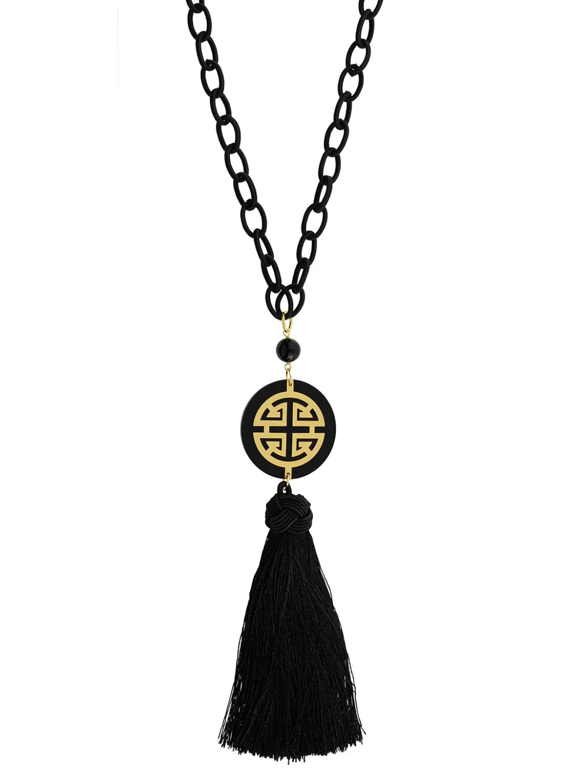 Collana Fu Plexi Nappa Nero
