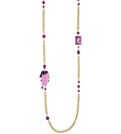 Collana Kimono Plexi Fucsia