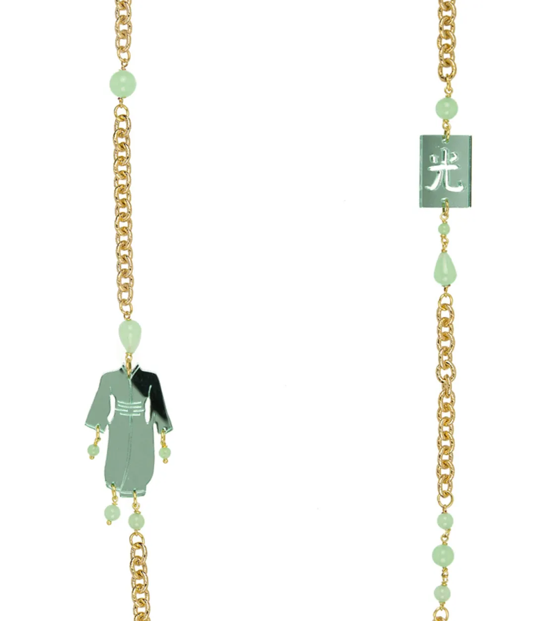 Collana Kimono Plexi Verde Giada