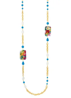 Collana Lebolina Viso E Quadrifoglio Azzurro