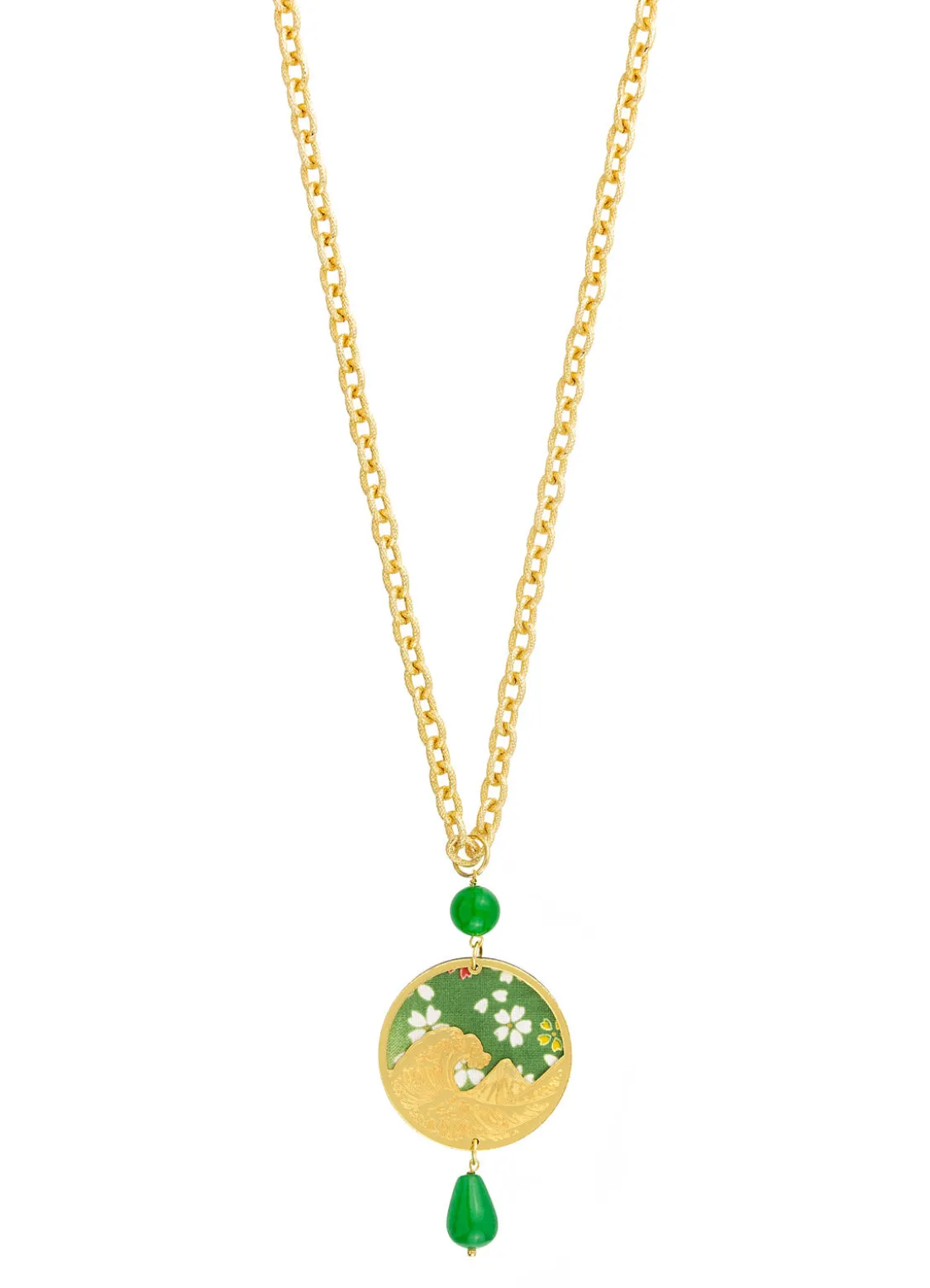 Collana Onda Tondo Verde