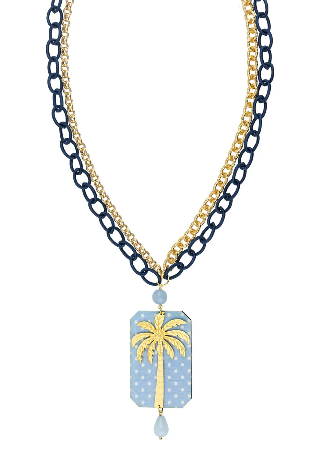 Collana Palma Pois Celeste