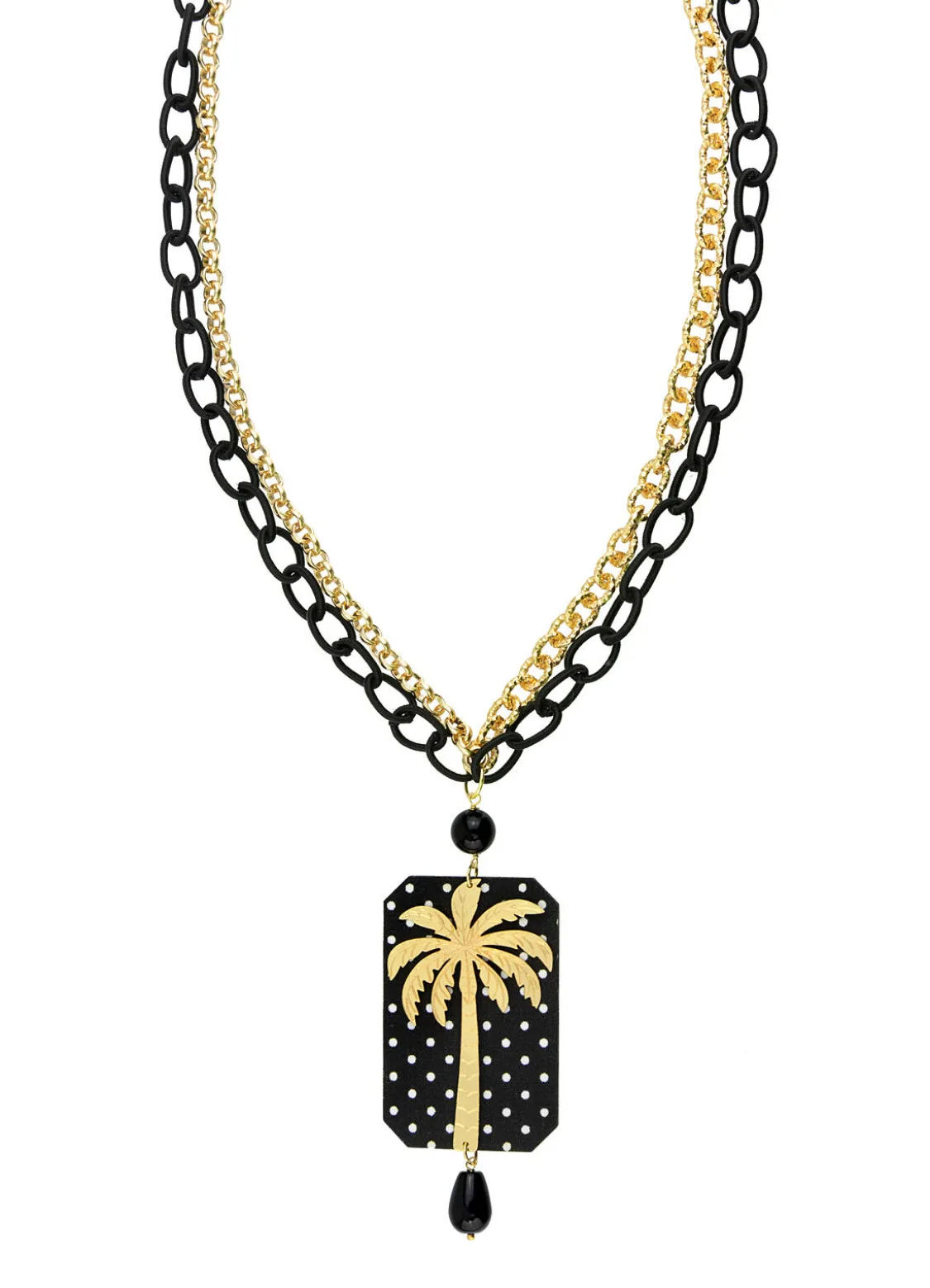 Collana Palma Pois Nero
