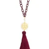 Collana Shou Plexi Trasparente Nappa Bordeaux