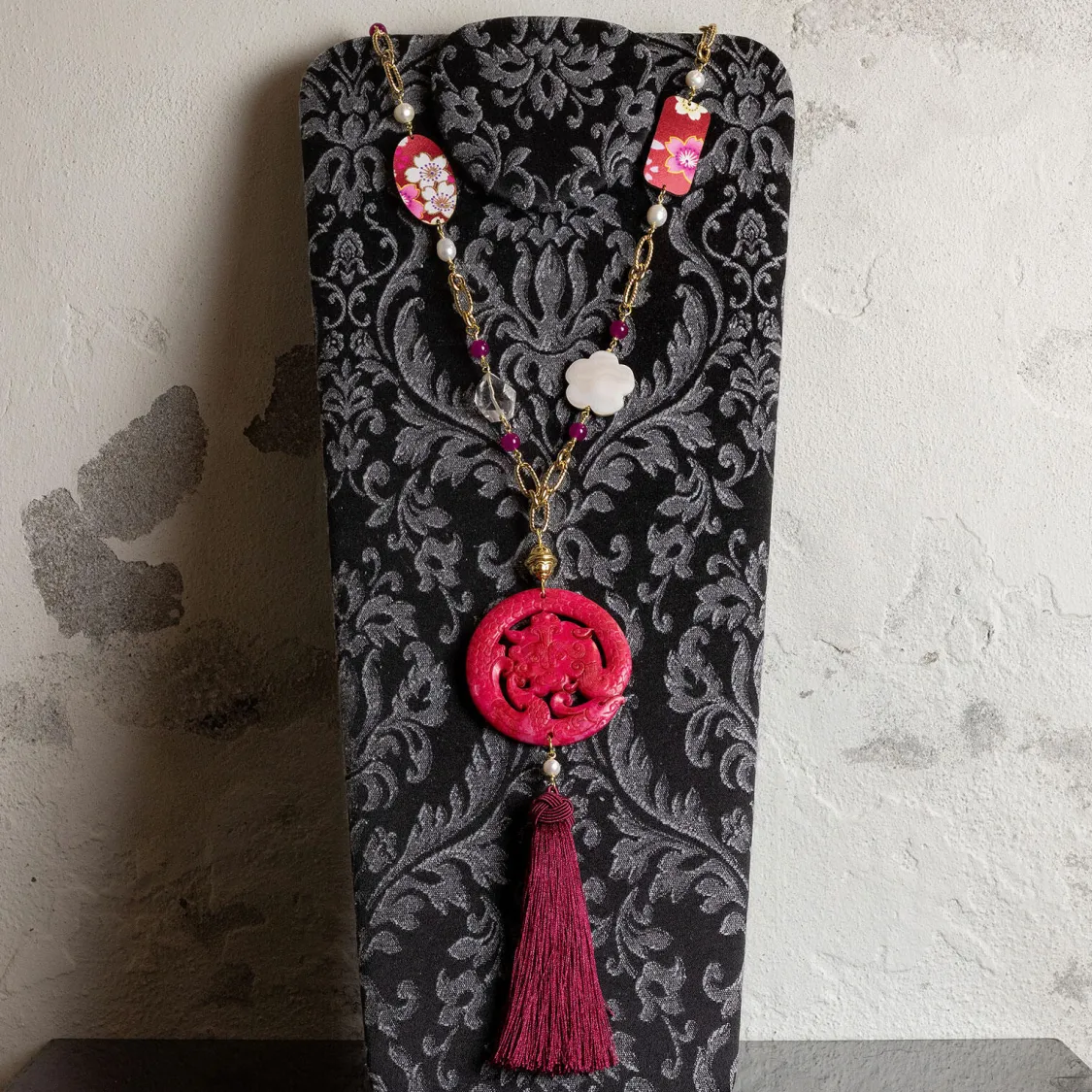 Collana Solo Io Fiori Fucsia