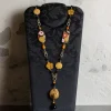 Collana Solo Io Fiori Marroni Pietre Nero