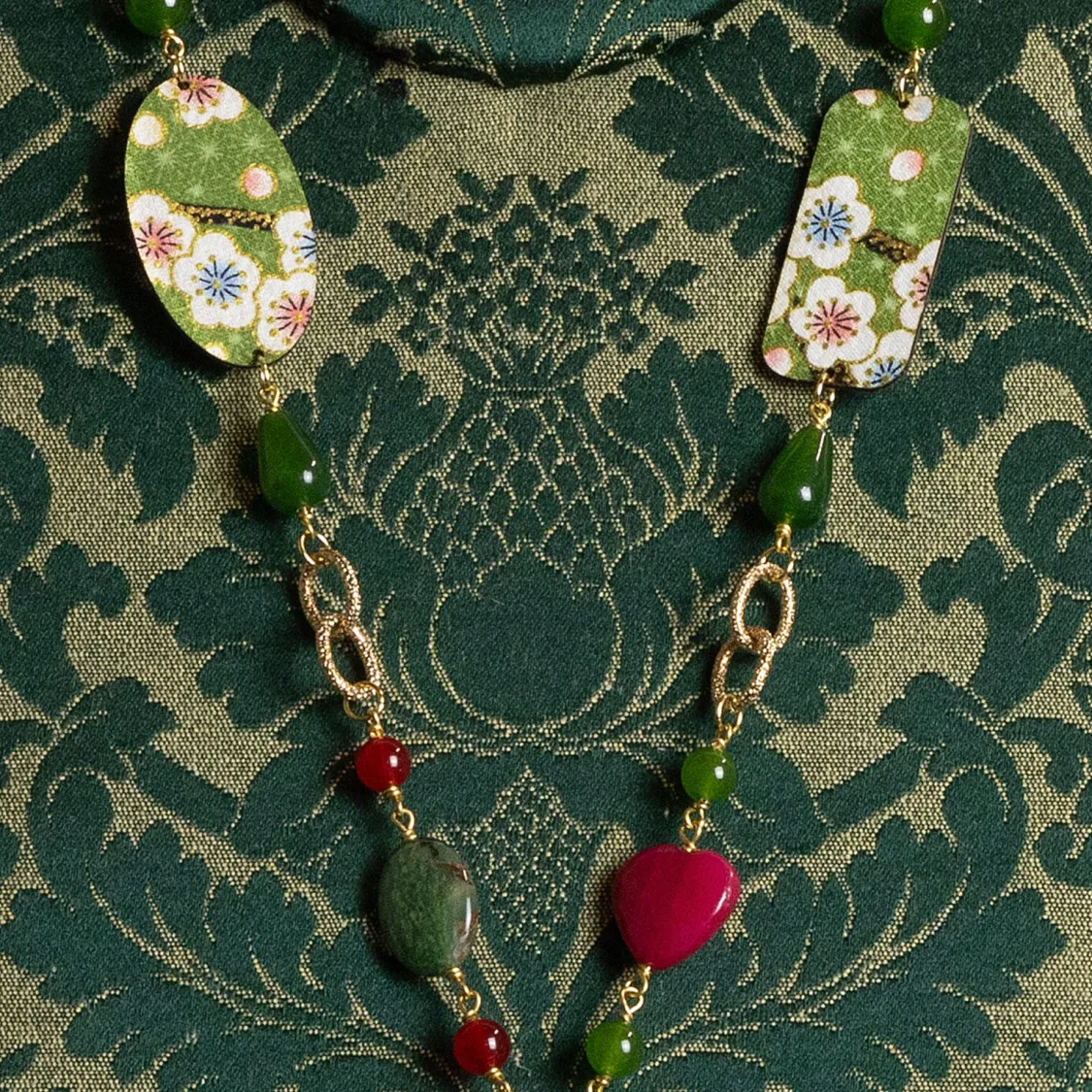Collana Solo Io Fiori Verde