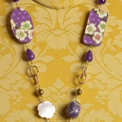 Collana Solo Io Fiori Viola