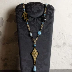 Collana Solo Io Kanji Amore Plexi Azzurro