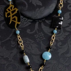 Collana Solo Io Kanji Amore Plexi Azzurro