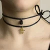 Collana Tessuto Pagoda Nero