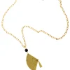 Collana Ventaglio Seta Oro Nero
