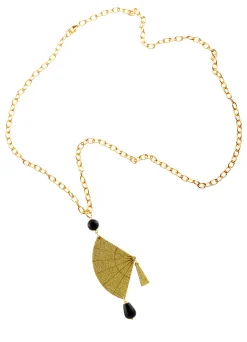 Collana Ventaglio Seta Oro Nero