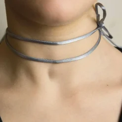 Nastro Tessuto Satin Grigio
