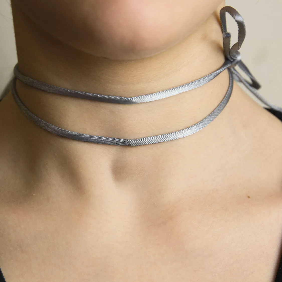 Nastro Tessuto Satin Grigio