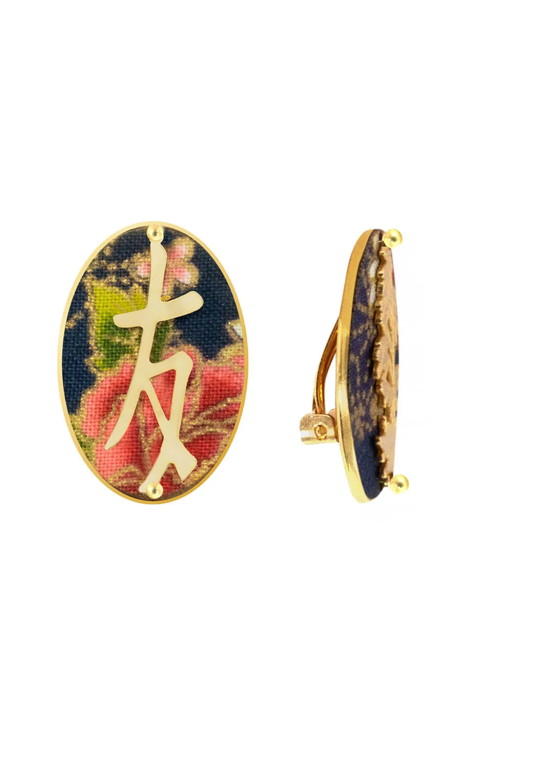 Orecchini Amicizia Clips Ovale Blu