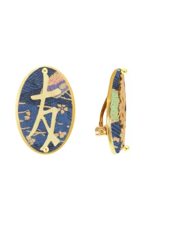 Orecchini Amicizia Clips Ovale Azzurro