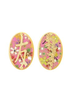 Orecchini Amicizia Clips Ovale Rosa