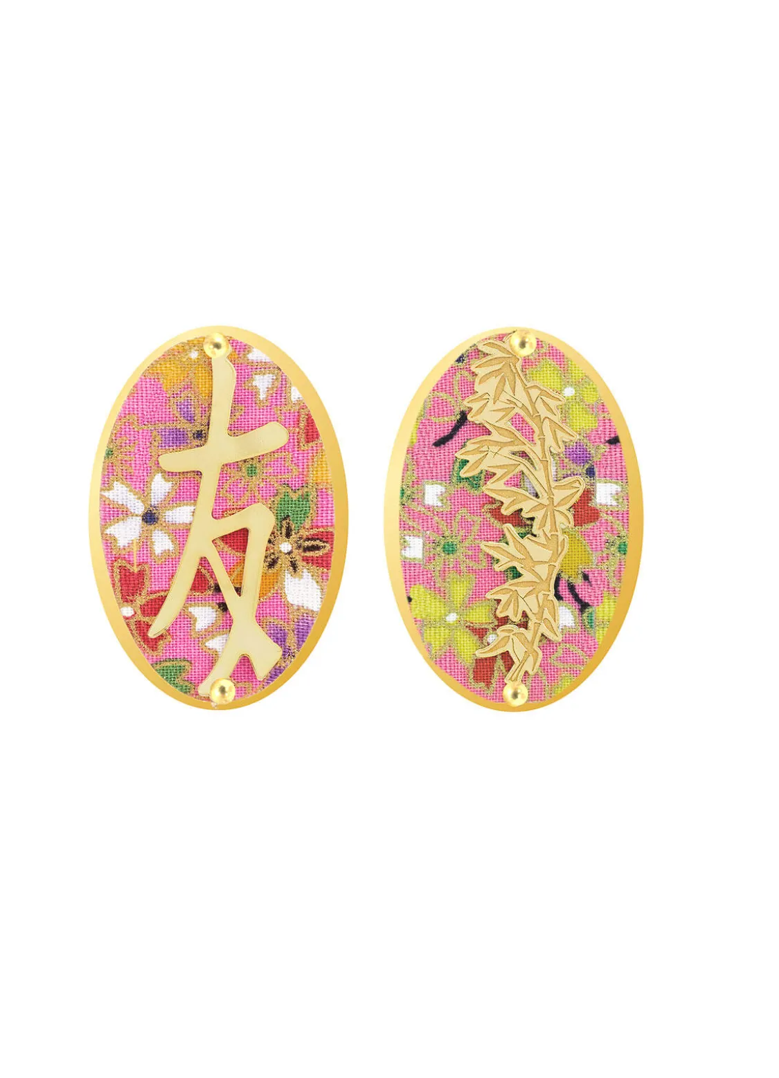 Orecchini Amicizia Clips Ovale Rosa